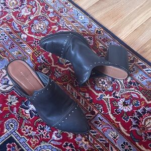 Black Studded Mule Heels